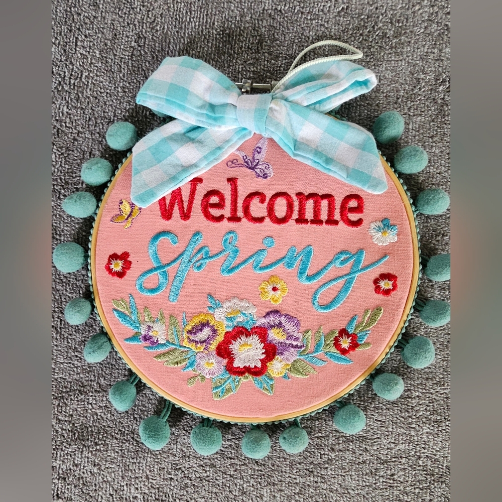 Cute embroidery home decor, home decor, wall art, flowers